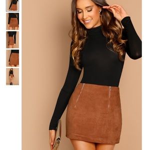 NWOT Zip Front Bodycon Mini Skirt size Small